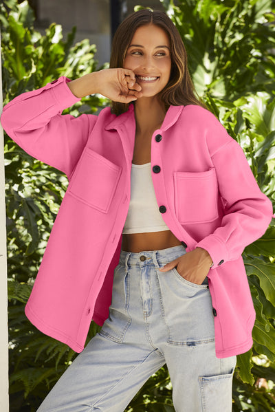 Back view of Button Down Collared Jacket, highlighting the tailored fit and collar design.