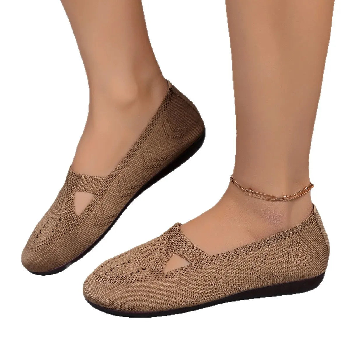 Back view of Cutout Mesh Slip-Ons, highlighting heel design and slip-on functionality.