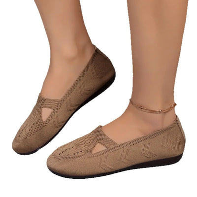 Back view of Cutout Mesh Slip-Ons, highlighting heel design and slip-on functionality.