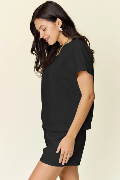 Close-up of the T-shirt back texture and stitching in Double Take Texture Set.