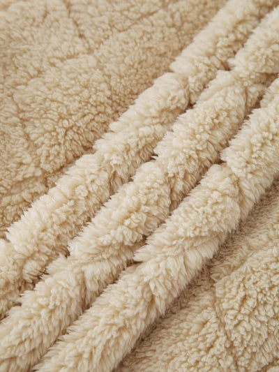 Detailed view of the cuffs of the Fuzzy Pocketed Zip-Up Jacket, showing the elasticized and comfortable fit.