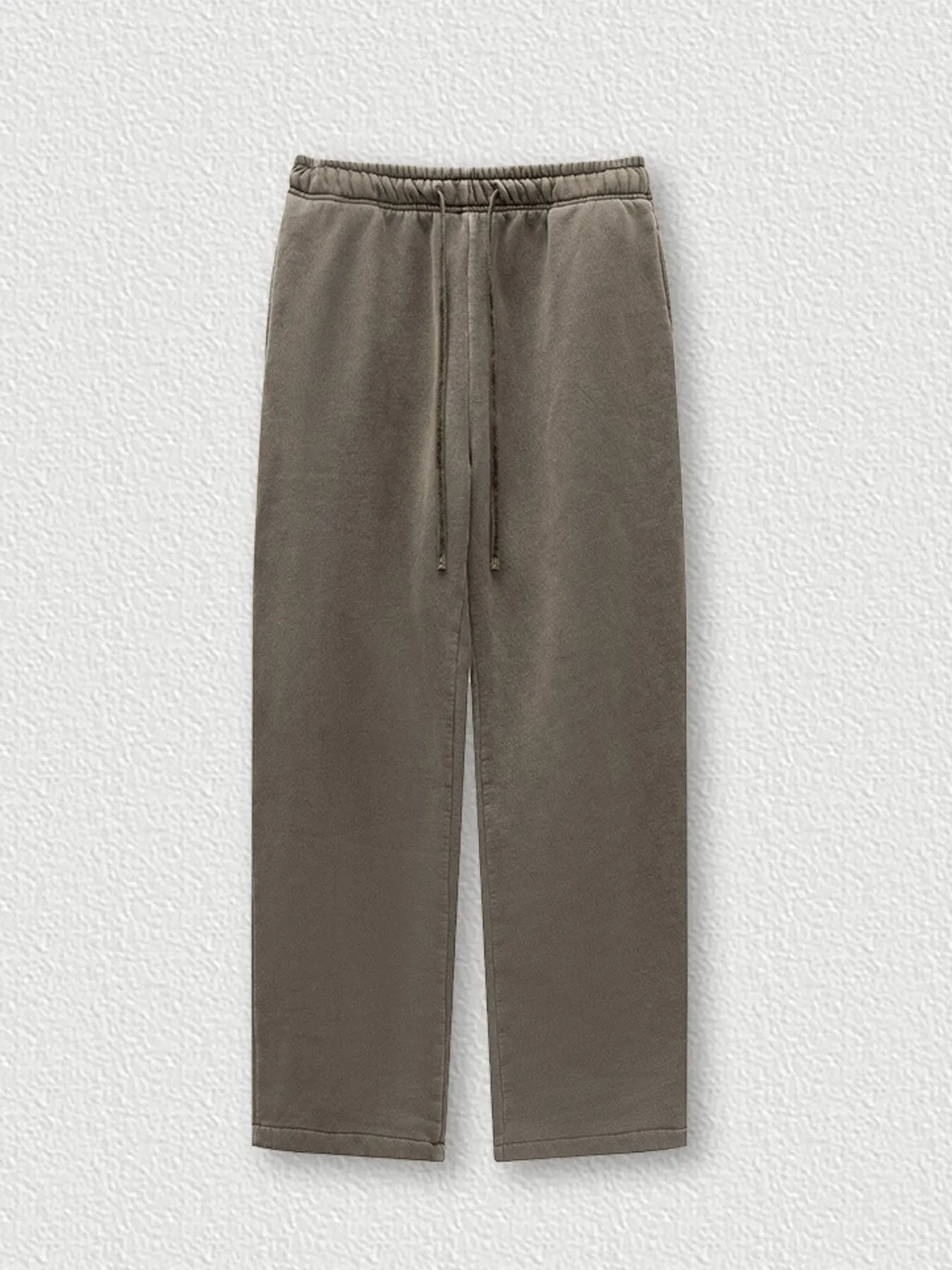Back view highlighting the design of Men's Drawstring Wide Leg Pants in Coffee.