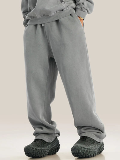 Side view showcasing the fit of Men's Drawstring Wide Leg Pants in Coffee.