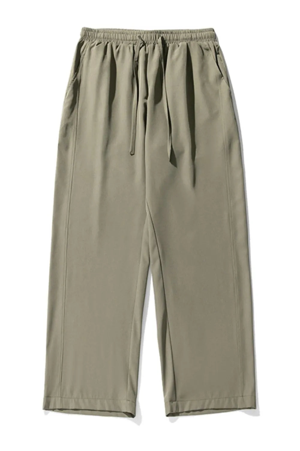 Back view highlighting the design of Men's Drawstring Wide Leg Pants in Sage.