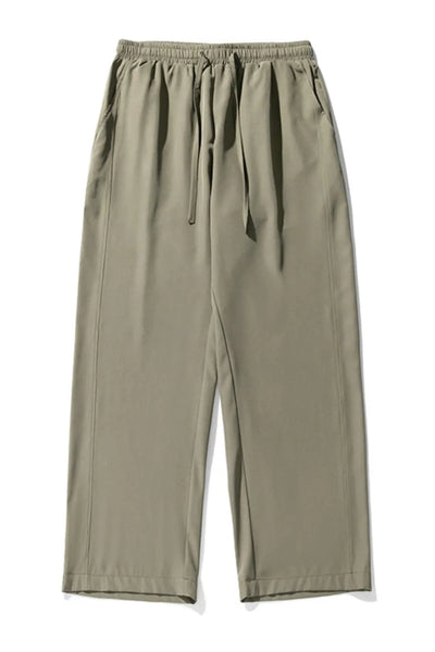 Back view highlighting the design of Men's Drawstring Wide Leg Pants in Sage.