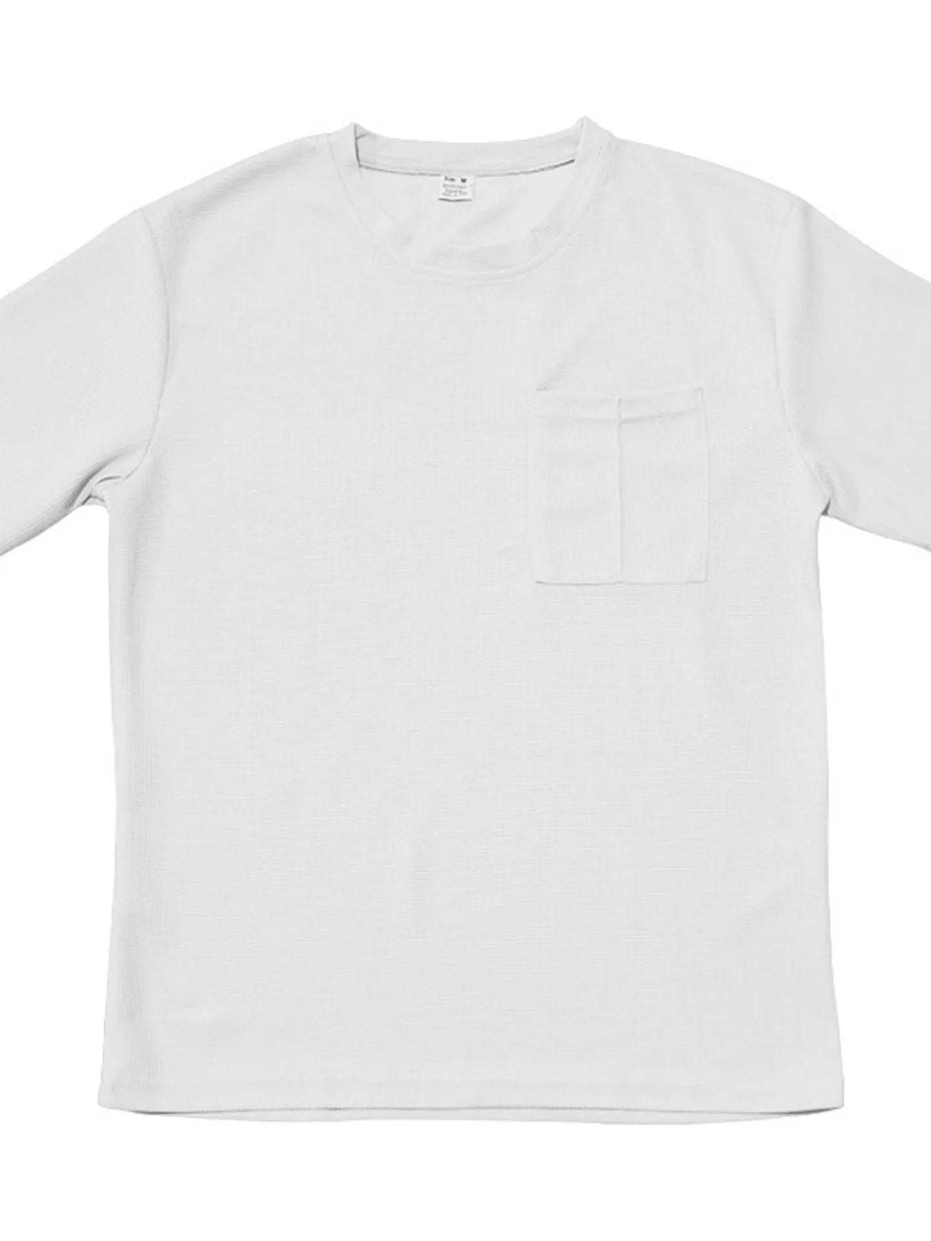 Side view showcasing the fit of Men's Round Neck Short Sleeve Top and Shorts Set in White.