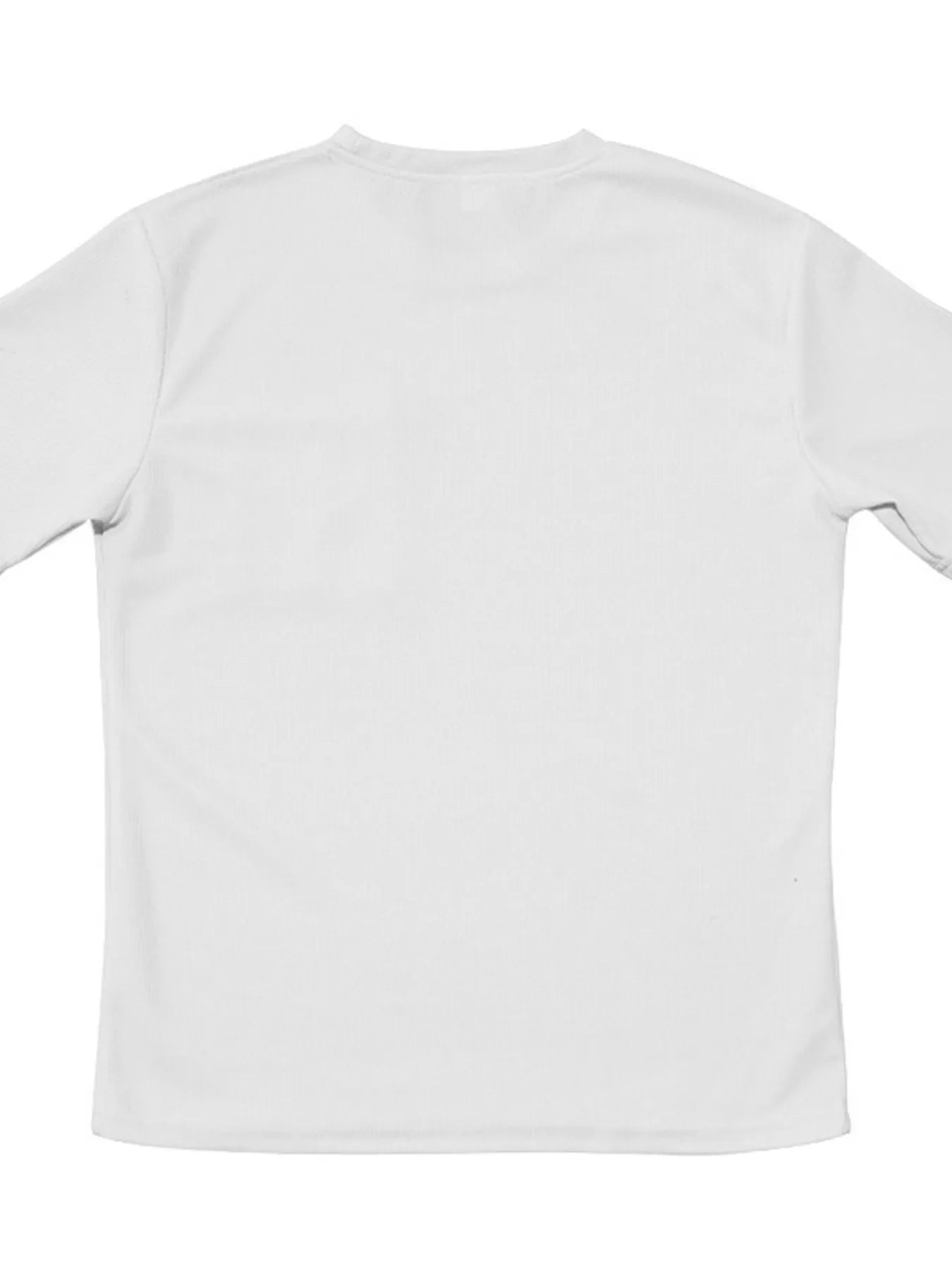 Back view highlighting the design of Men's Round Neck Short Sleeve Top and Shorts Set in White.