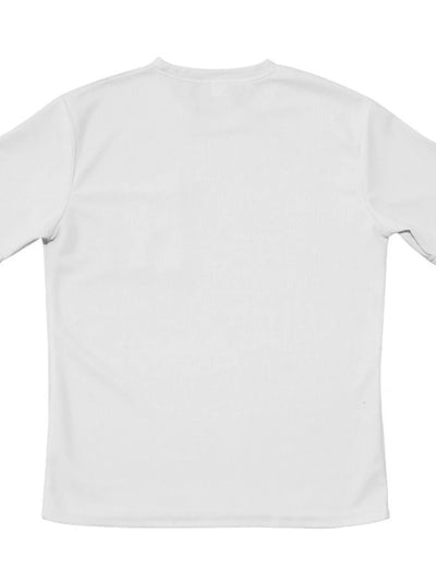 Back view highlighting the design of Men's Round Neck Short Sleeve Top and Shorts Set in White.