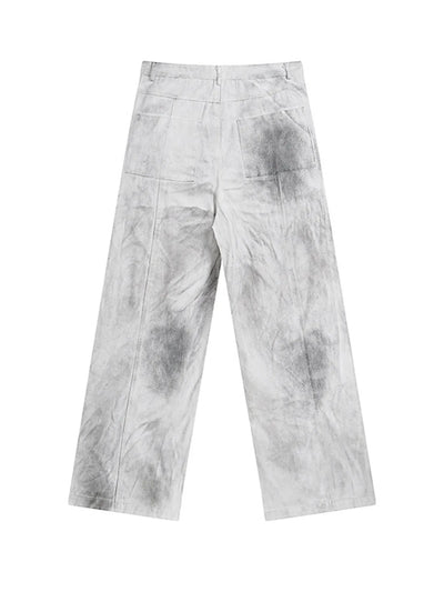 Side view showcasing the fit of Men's Wide Leg Cargo Jeans in Wasteland White.