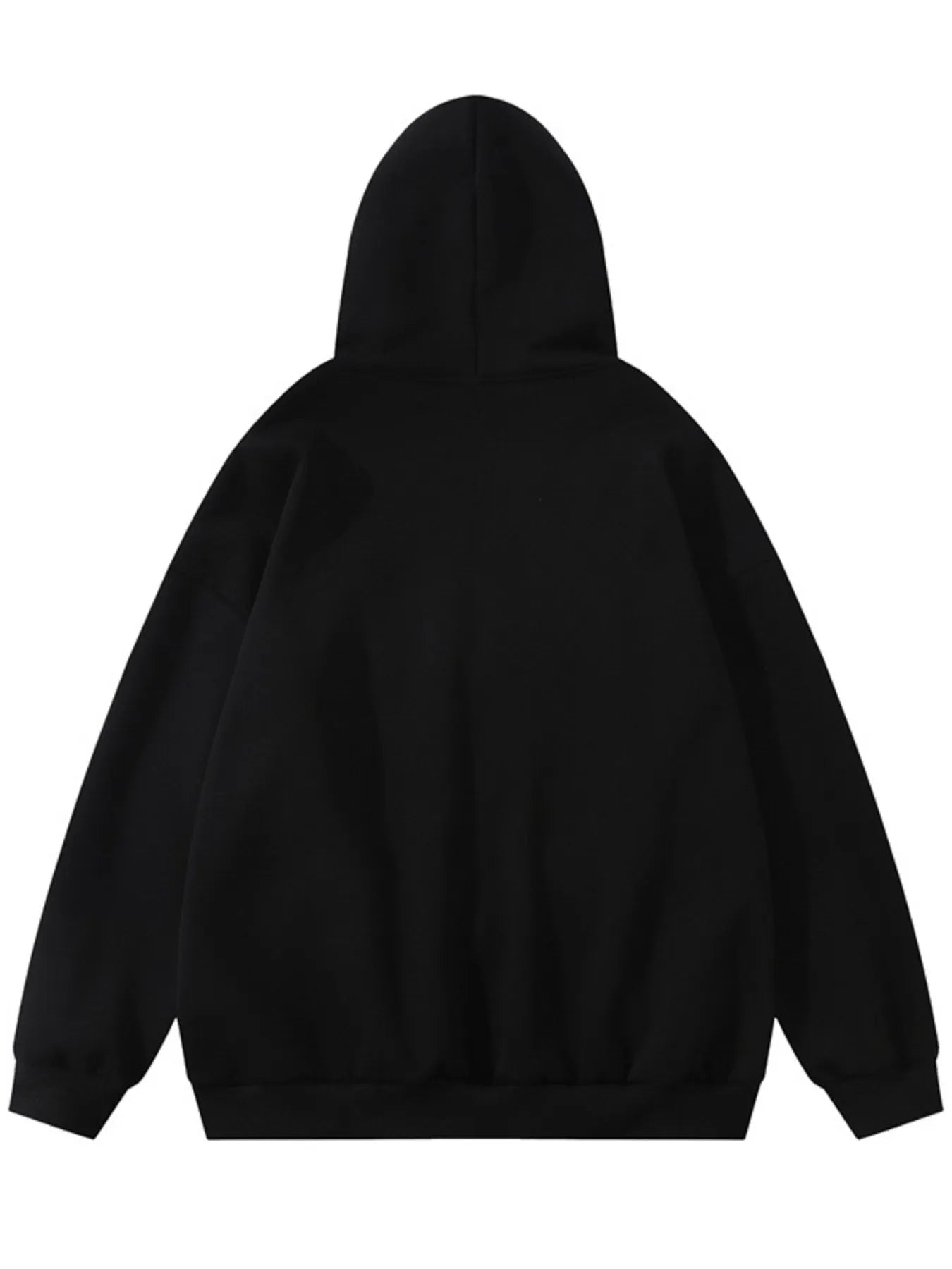 Side view showcasing the fit of Men's Zip-Up Hooded Jacket in Black.