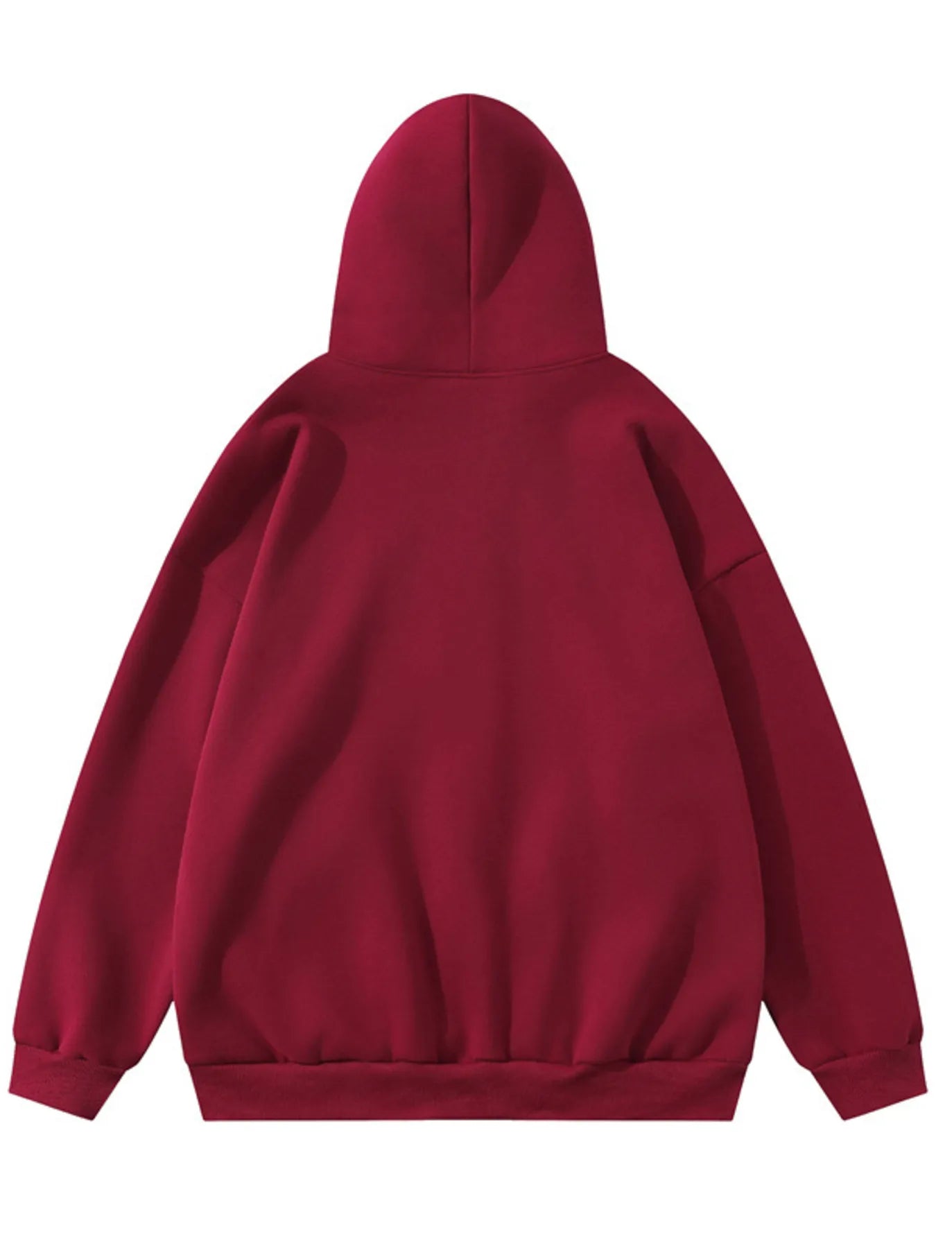 Side view showcasing the fit of Men's Zip-Up Hooded Jacket in Red.