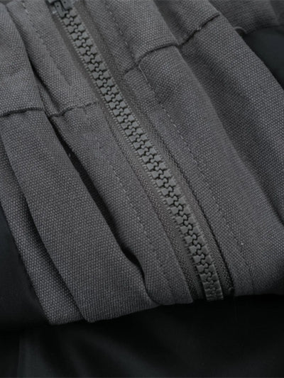 Front view of Men's Zip-Up Long Sleeve Jacket in Dark Gray.