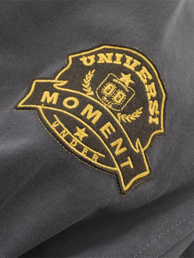 Flat lay of Men's Zip-Up Long Sleeve Jacket in Dark Gray.