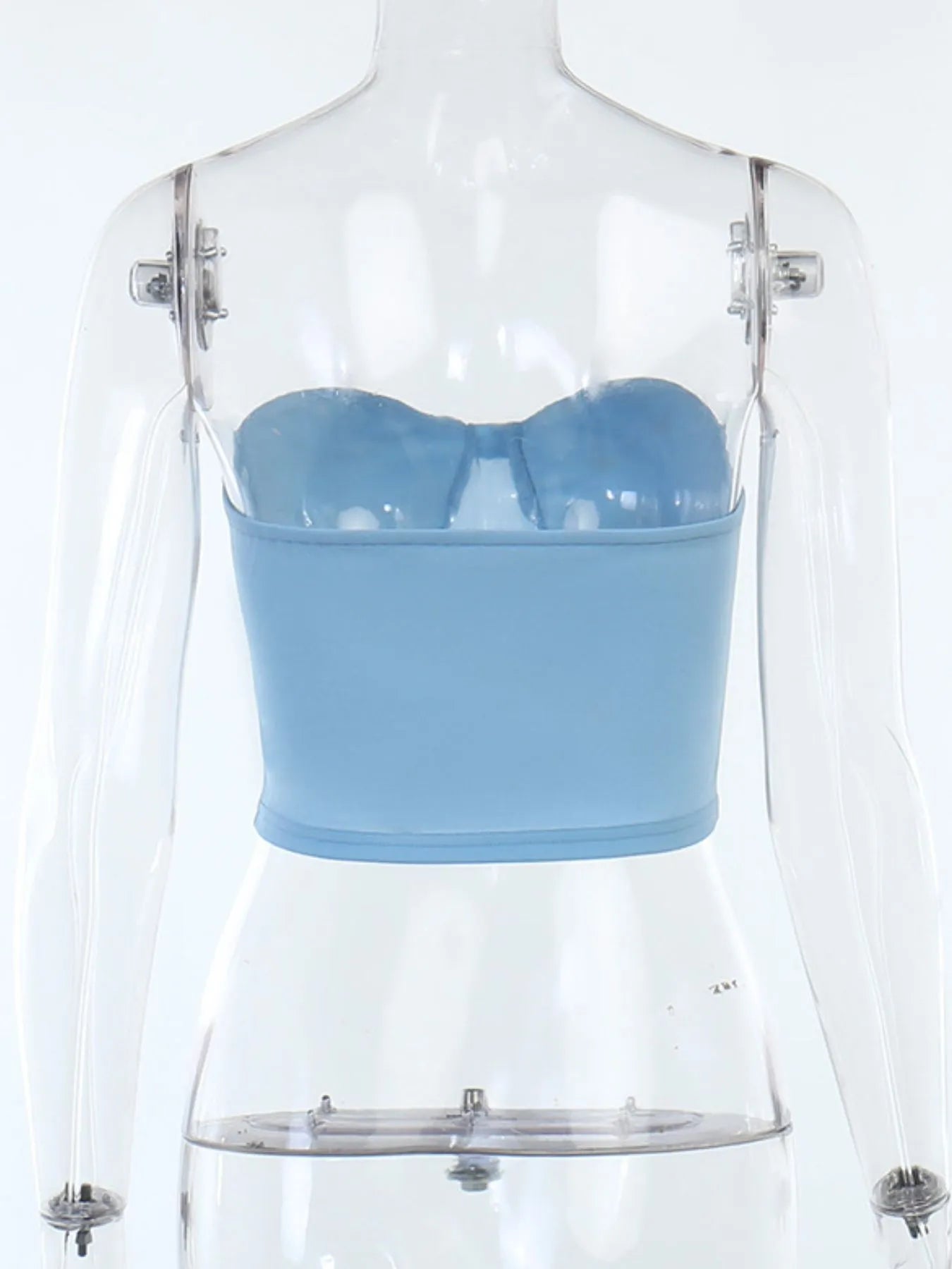 Styled outfit featuring Sweetheart Neck Tube Top in Blue