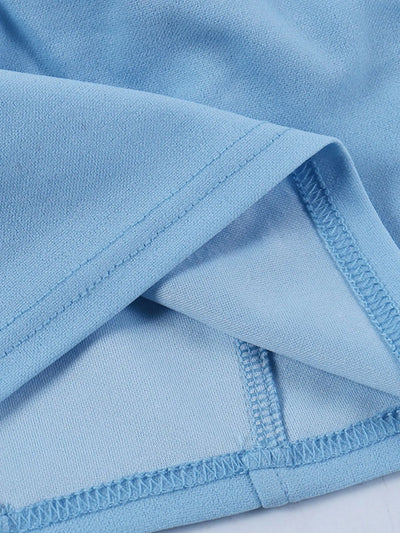 Back angle view of Sweetheart Neck Tube Top in Blue