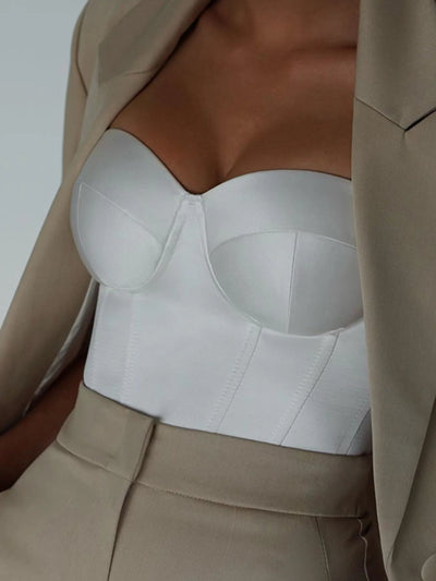 Front view of Sweetheart Neck Tube Top in White