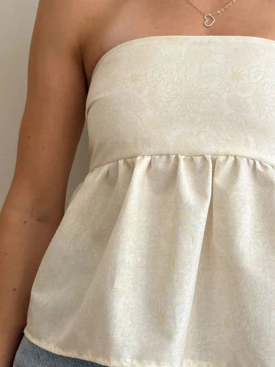 Back view highlighting the design of Tie Back Tube Top in White